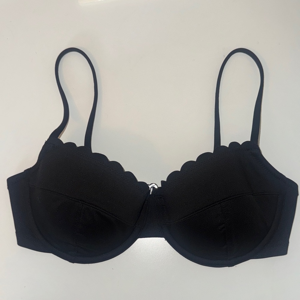 J. Crew Black Scalloped Edge Underwire Bra
